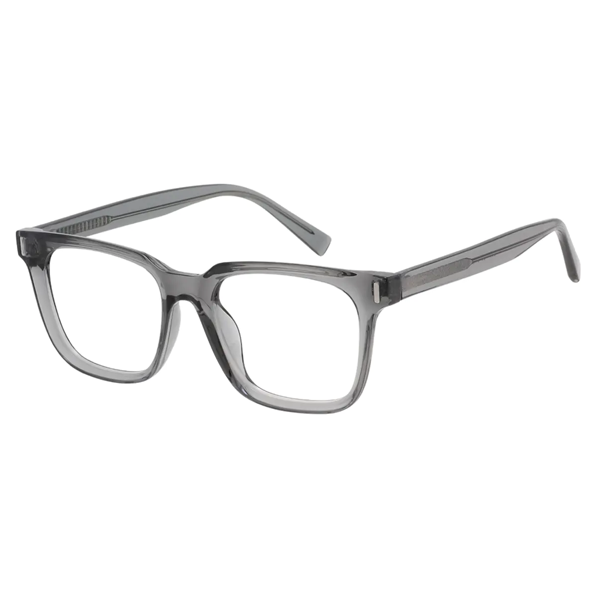 Square Transparent Gray Eyeglasses