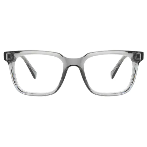 Square Transparent Gray Eyeglasses