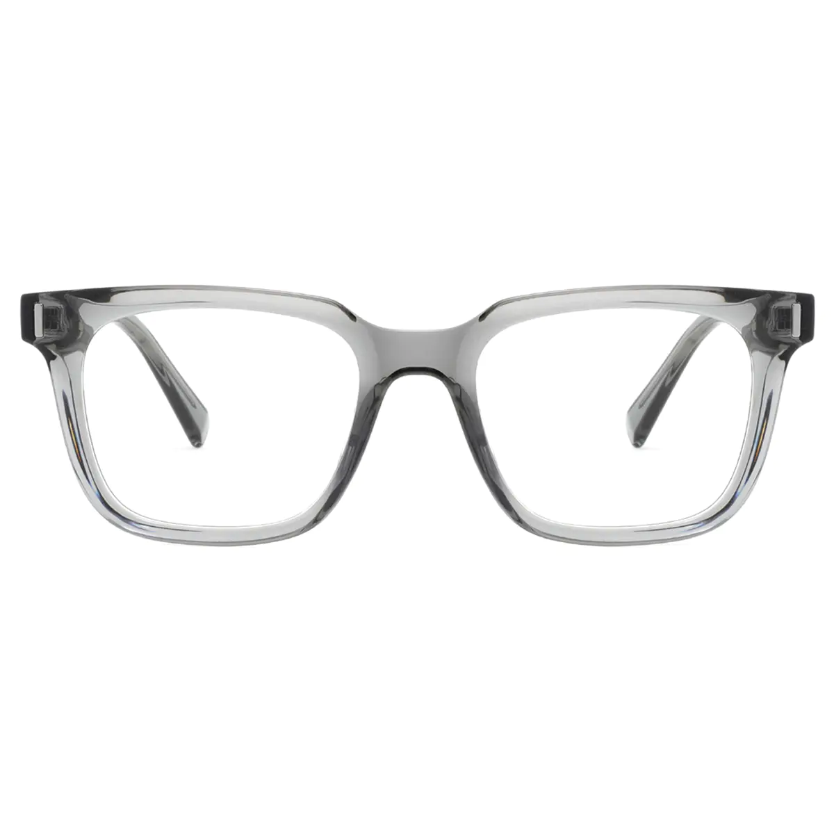 Square Transparent Gray Eyeglasses