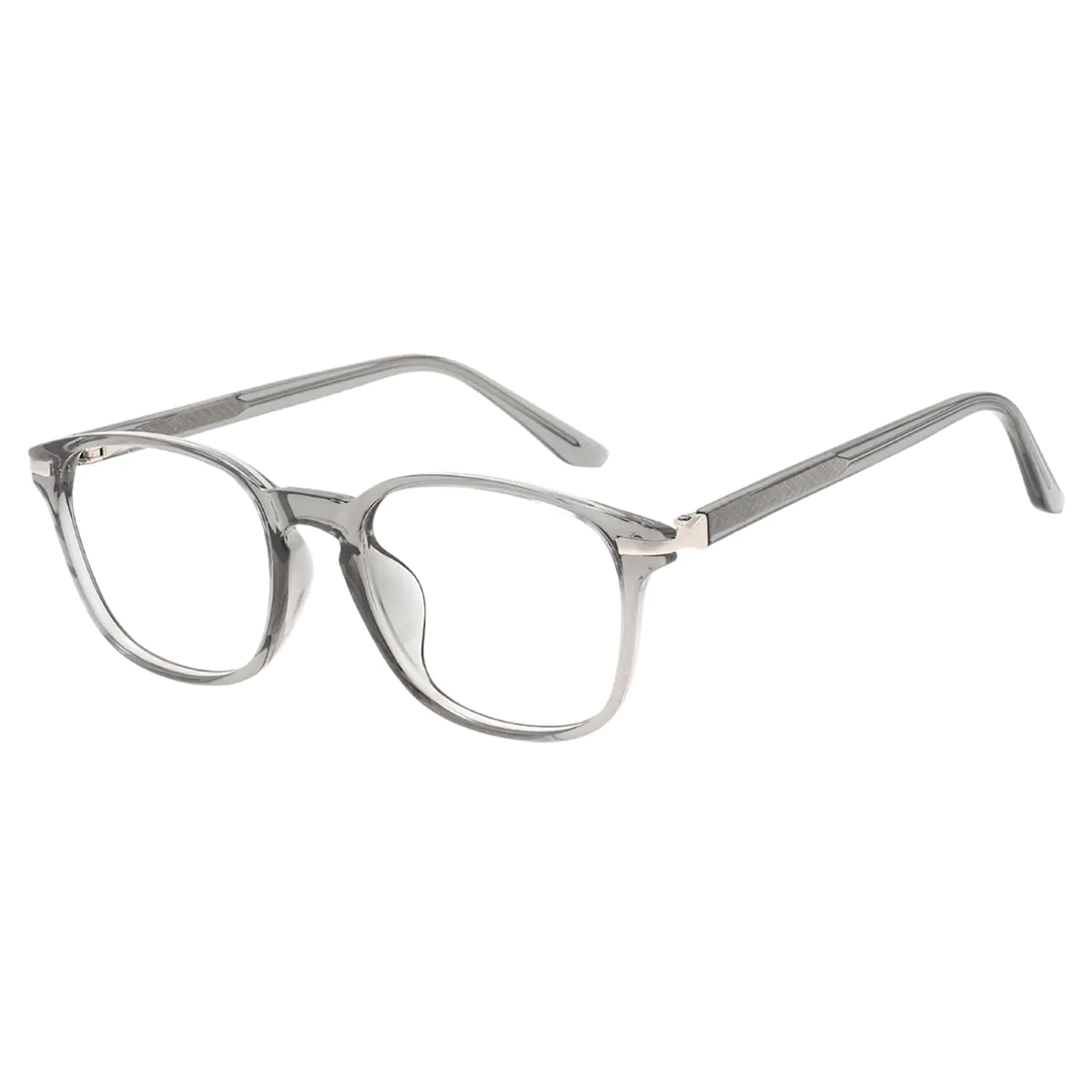 Square Transparent Gray Eyeglasses