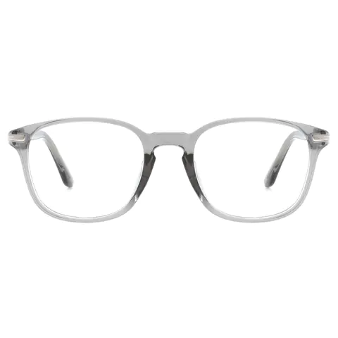 Square Transparent Gray Eyeglasses