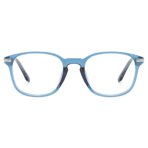 Square Transparent Blue Eyeglasses