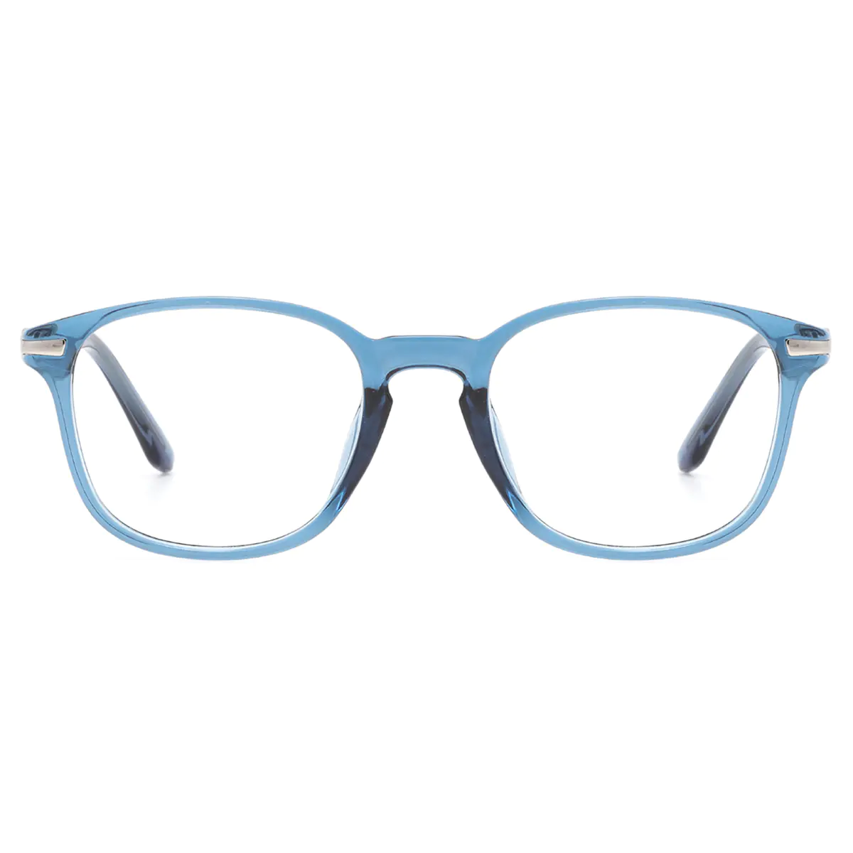 Square Transparent Blue Eyeglasses
