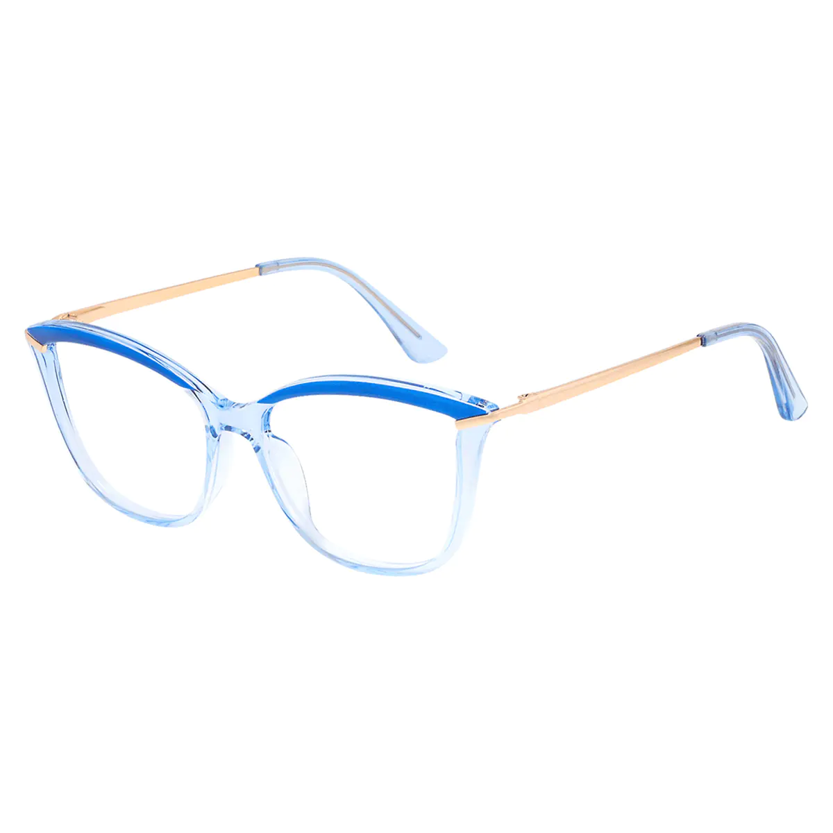 Cat-eye Transparent Blue Eyeglasses