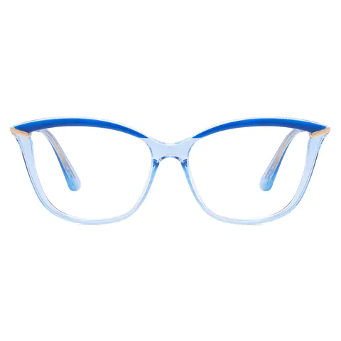 Cat-eye Transparent Blue Eyeglasses