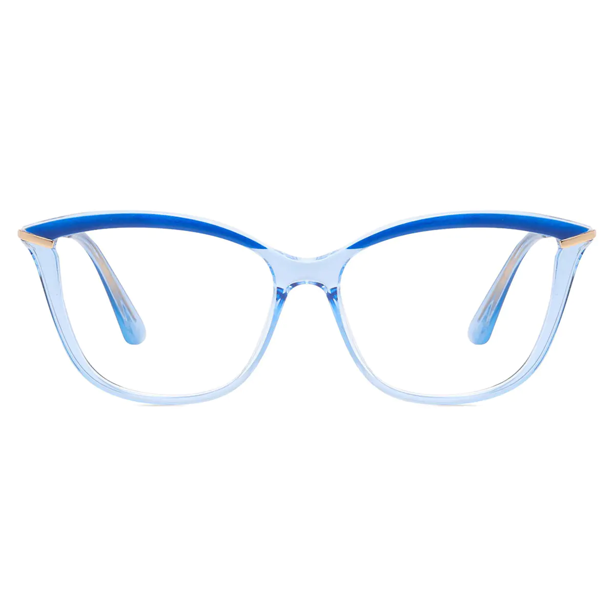 Cat-eye Transparent Blue Eyeglasses