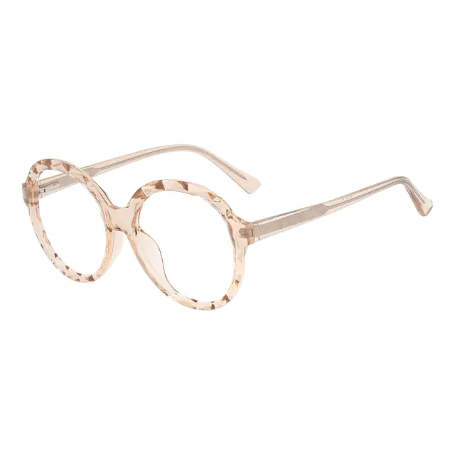 Round Transparent Amber Eyeglasses