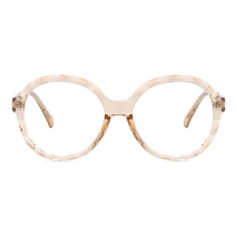 Round Transparent Amber Eyeglasses