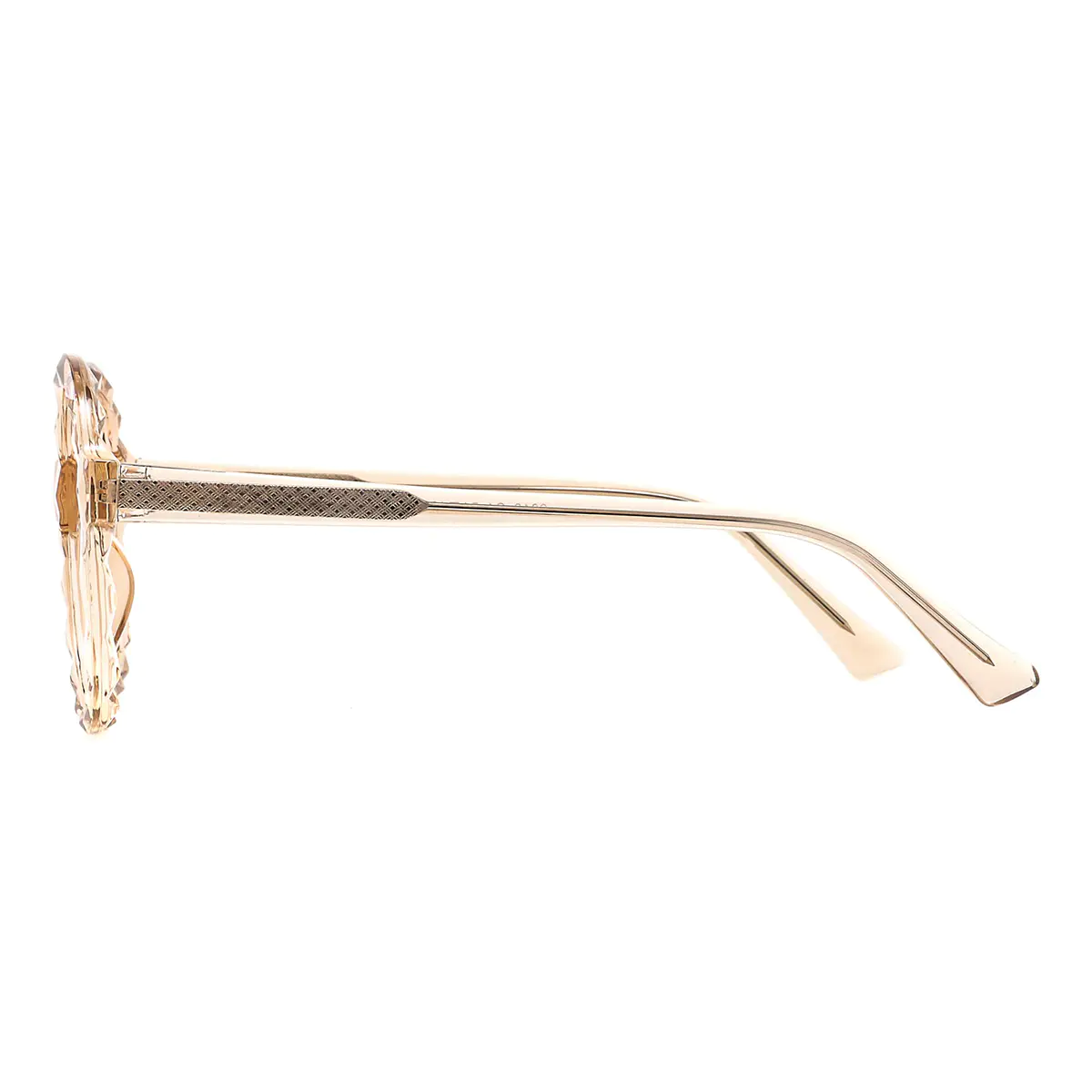 Round Transparent Amber Eyeglasses