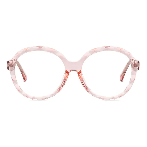 Round Transparent Pink Eyeglasses