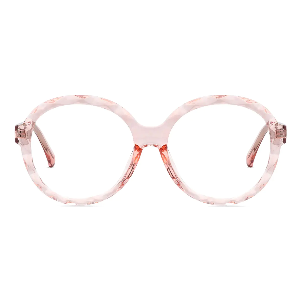 Round Transparent Pink Eyeglasses