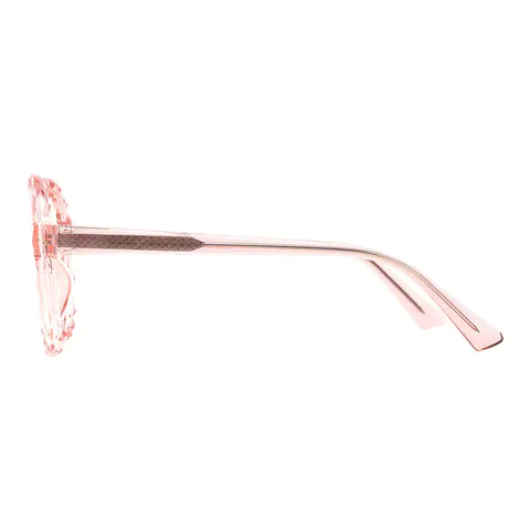 Round Transparent Pink Eyeglasses