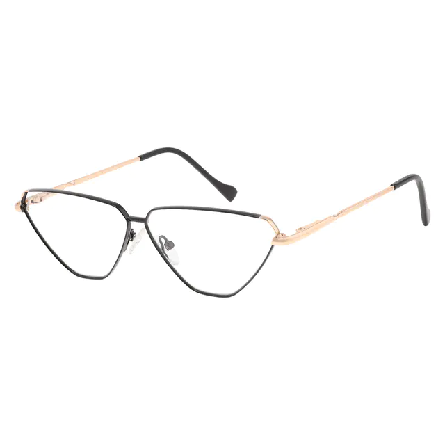 Cat-eye Black Gold Eyeglasses