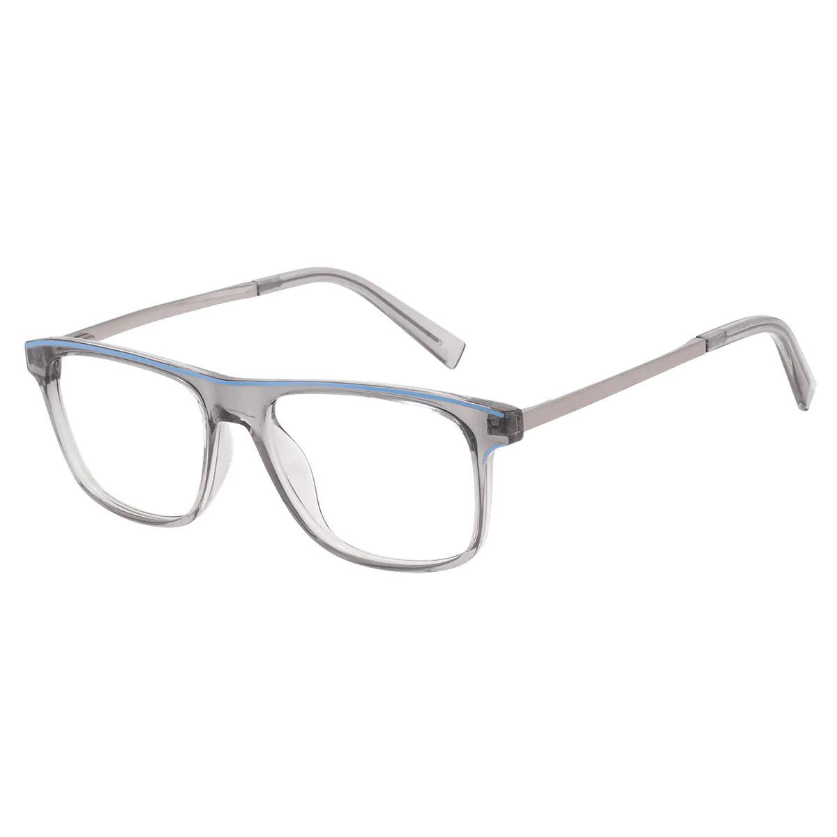 Rectangle Transparent Gray Eyeglasses