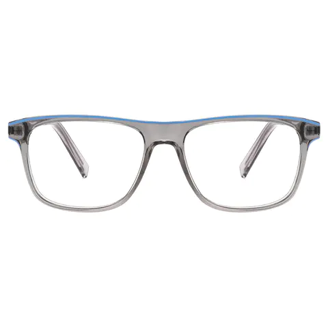Rectangle Transparent Gray Eyeglasses