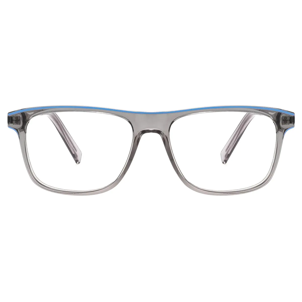 Rectangle Transparent Gray Eyeglasses