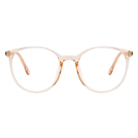 Oval Transparent Amber Eyeglasses
