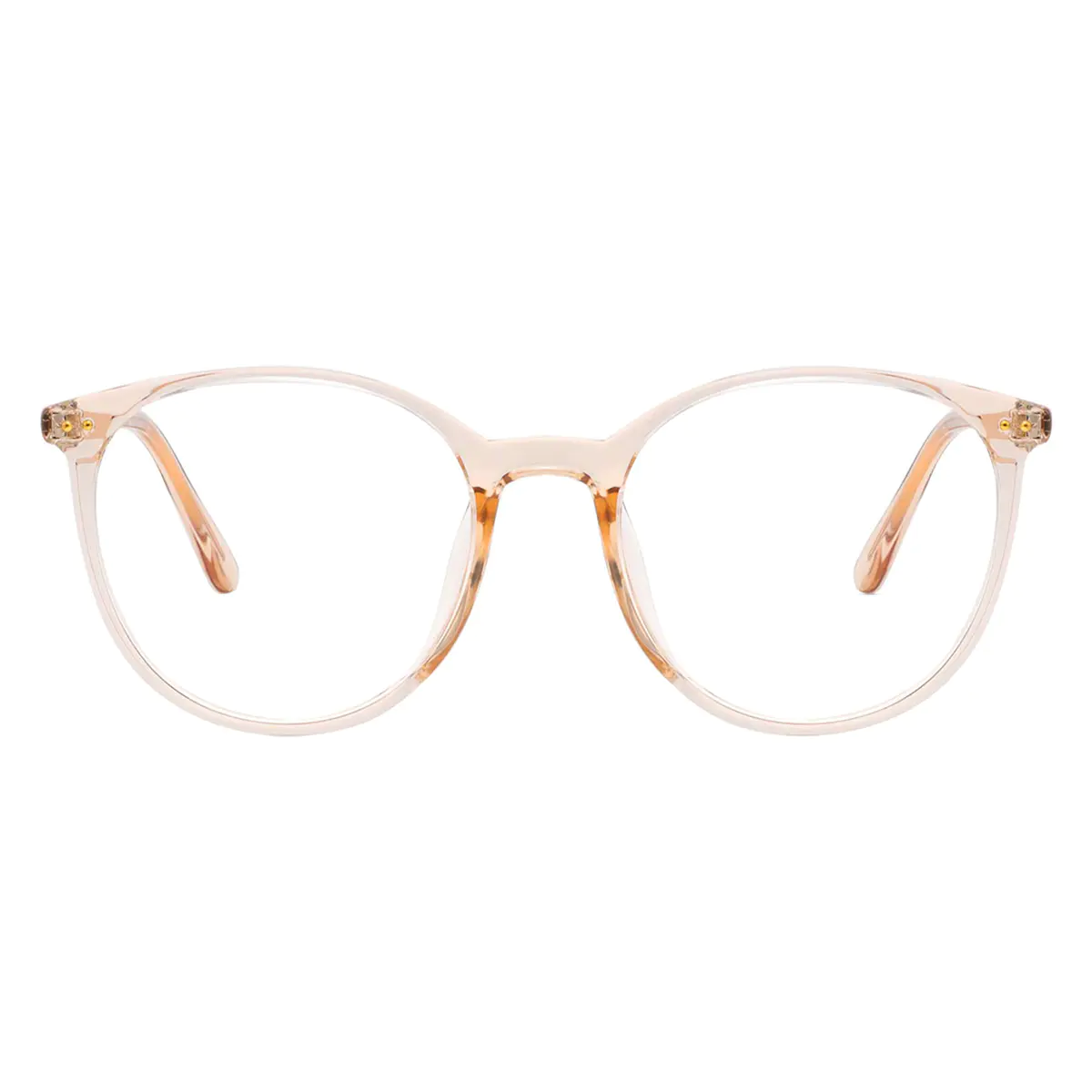 Oval Transparent Amber Eyeglasses