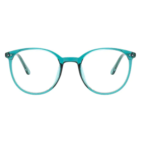 Oval Transparent Green Eyeglasses