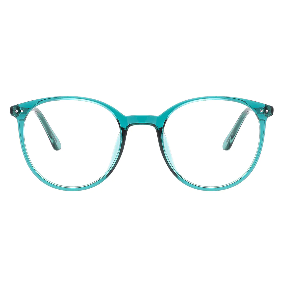 Oval Transparent Green Eyeglasses