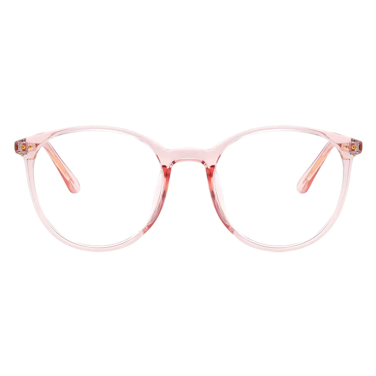 Oval Transparent Pink Eyeglasses