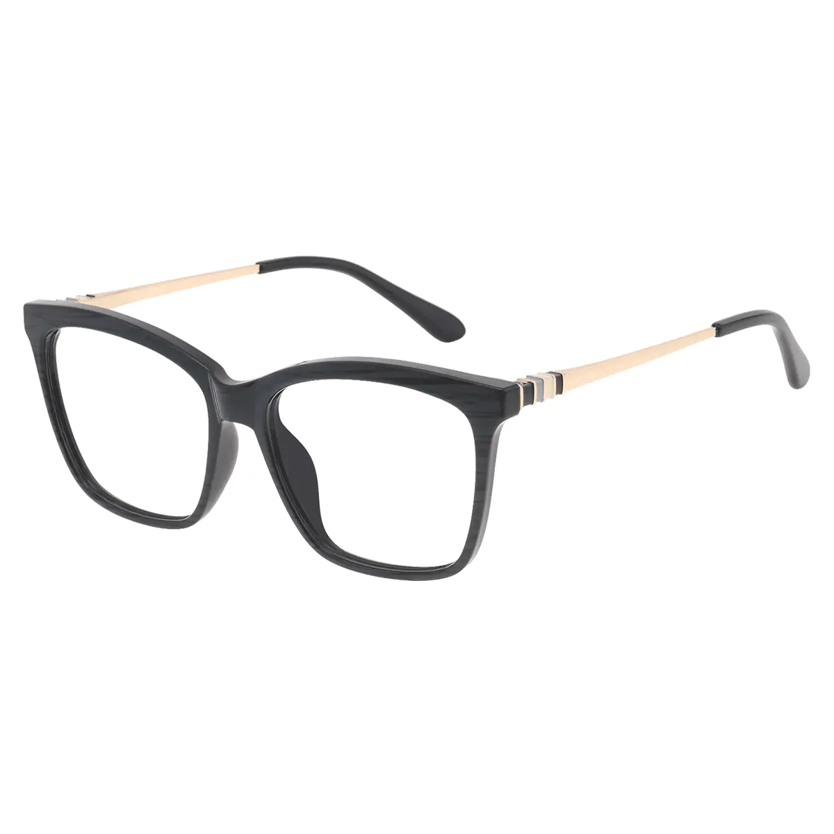 Rectangle Matte Black Eyeglasses