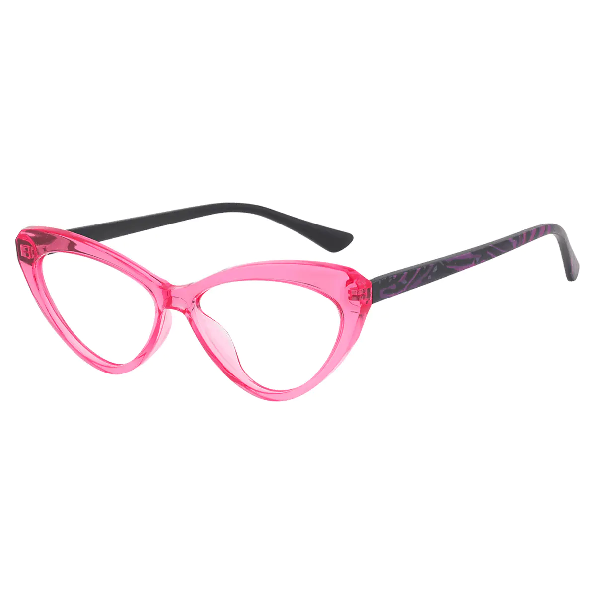 Cat-eye Transparent Pink Eyeglasses