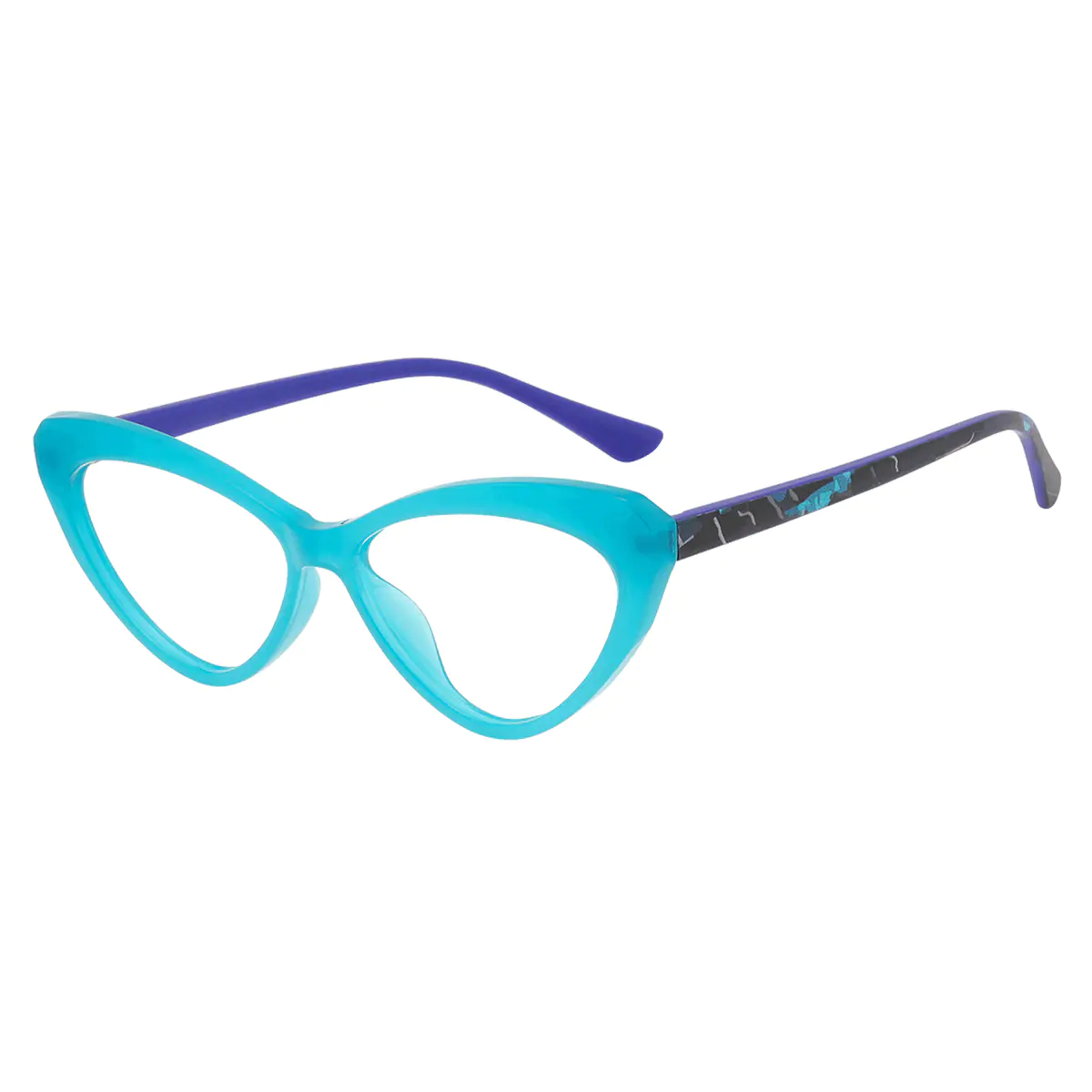 Cat-eye Transparent Blue Eyeglasses