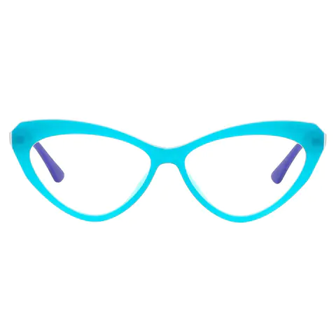Cat-eye Transparent Blue Eyeglasses