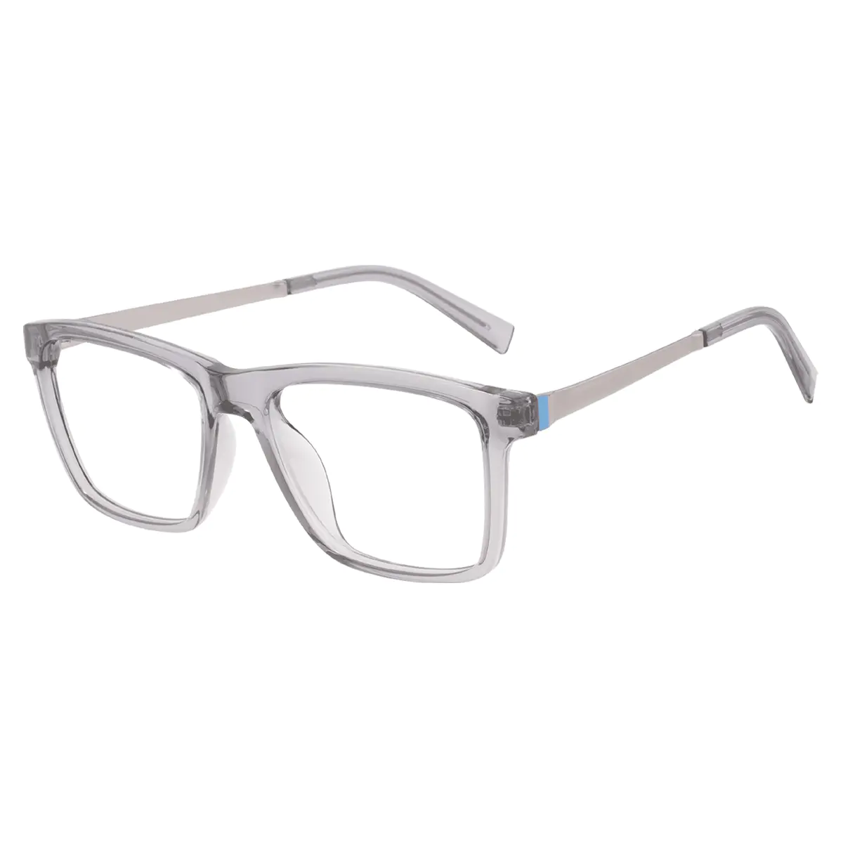 Rectangle Transparent Gray Eyeglasses