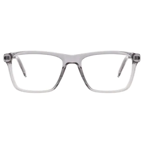 Rectangle Transparent Gray Eyeglasses