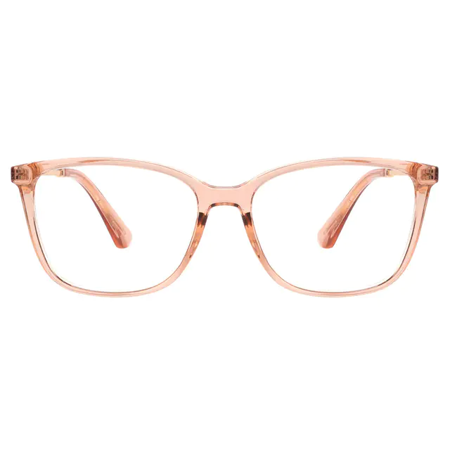 Rectangle Transparent Pink Eyeglasses