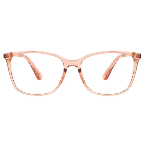 Rectangle Transparent Pink Eyeglasses