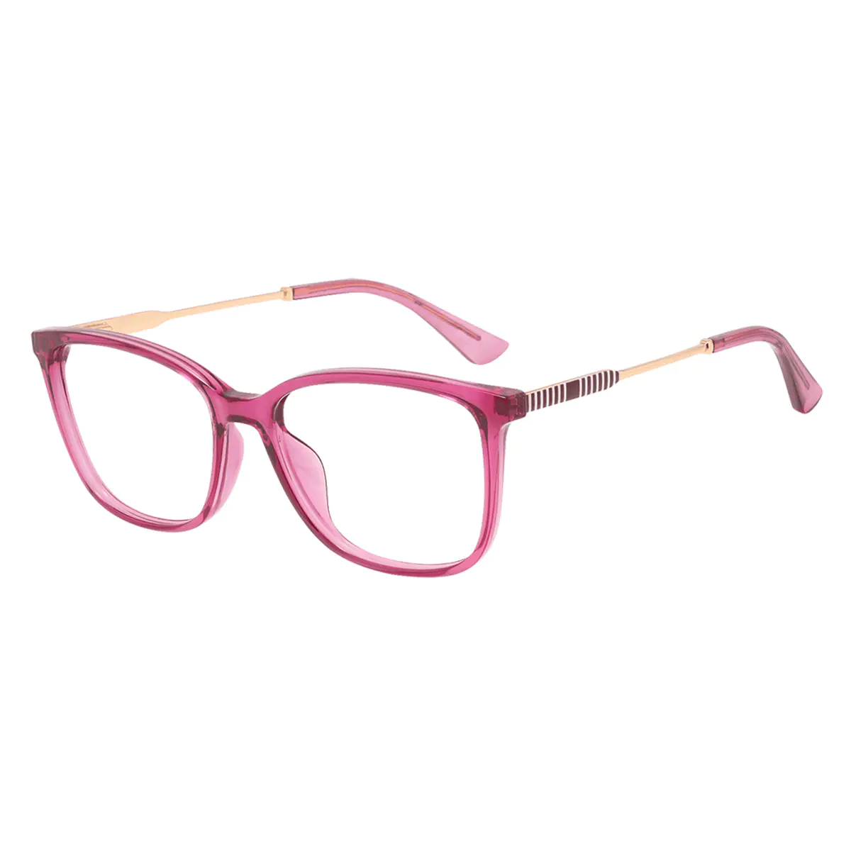 Rectangle Transparent Purple Eyeglasses