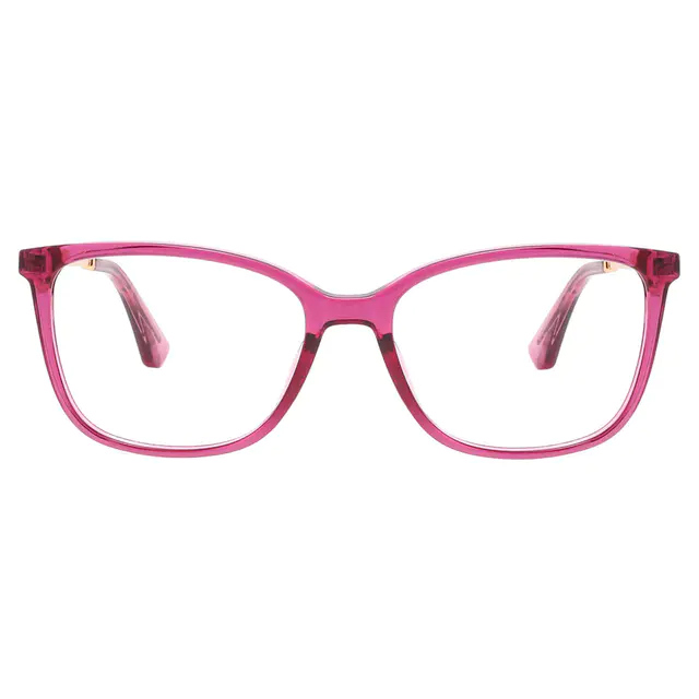 Rectangle Transparent Purple Eyeglasses