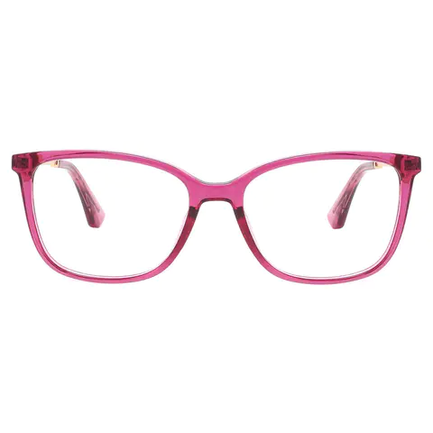 Rectangle Transparent Purple Eyeglasses