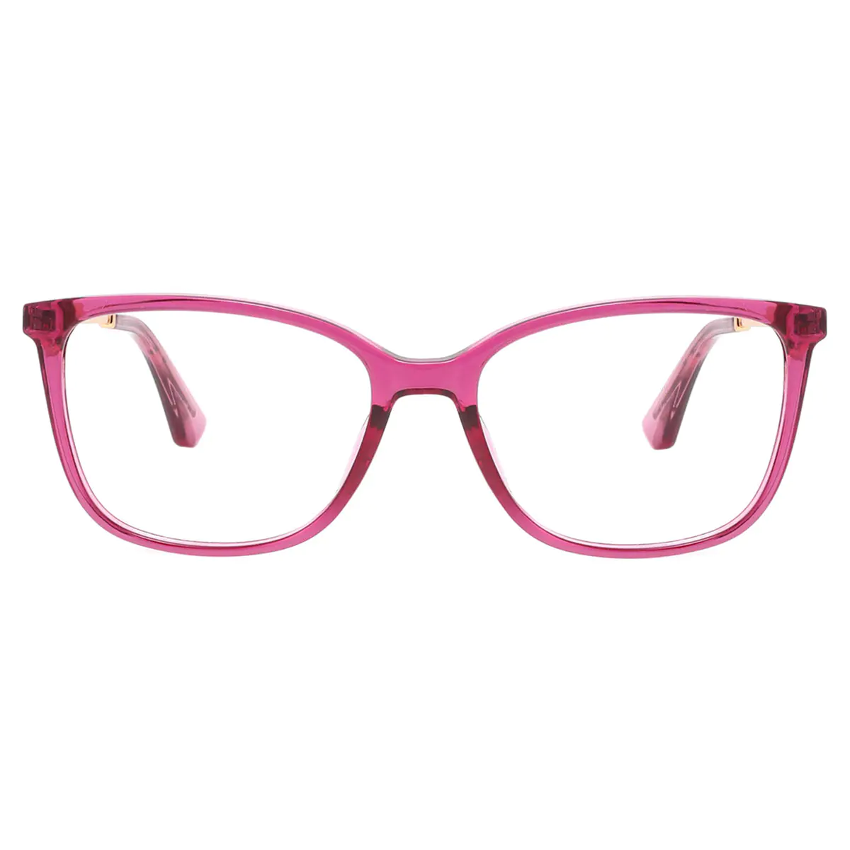 Rectangle Transparent Purple Eyeglasses