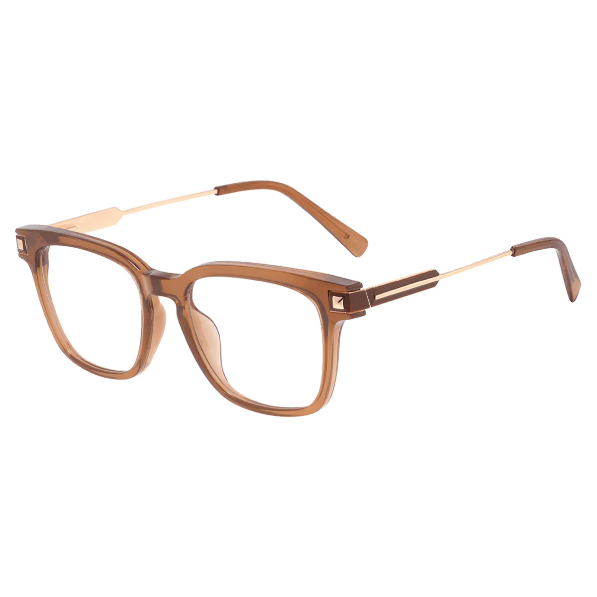 Rectangle Brown Eyeglasses