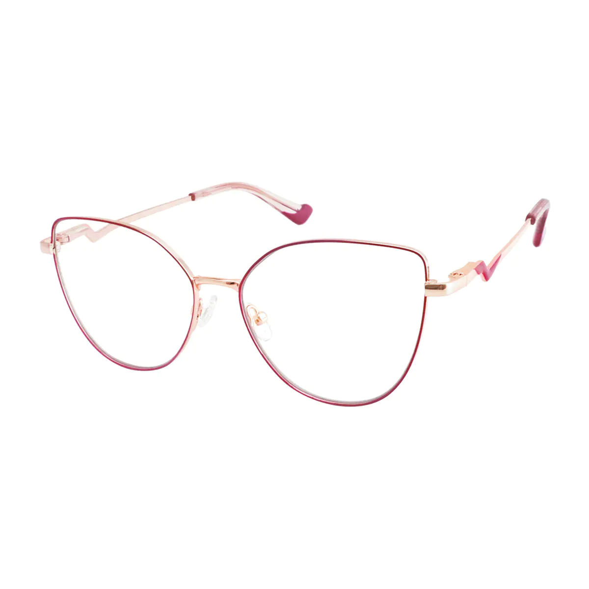 Square Red/Gold Eyeglasses