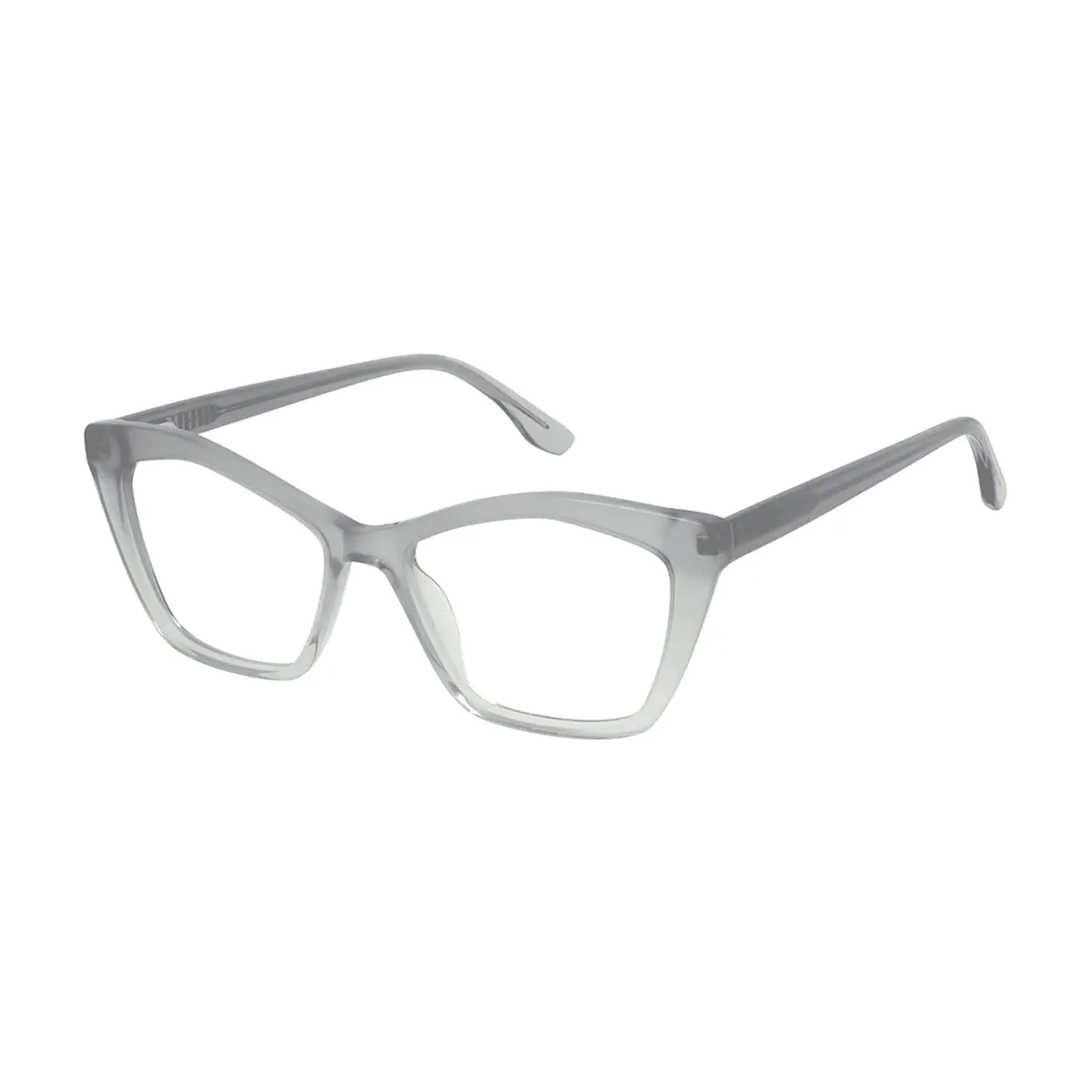 Cat-eye Transparent Gray Eyeglasses