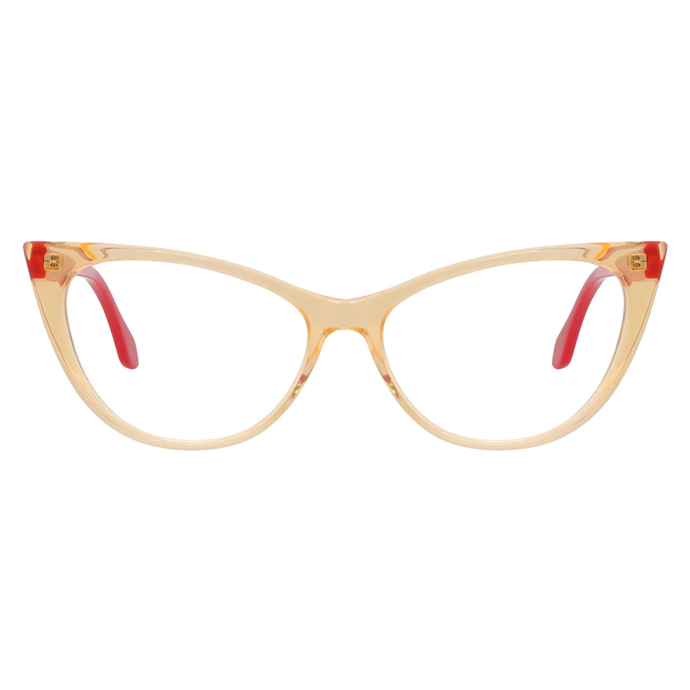 Cat-eye Transparent Yellow Eyeglasses