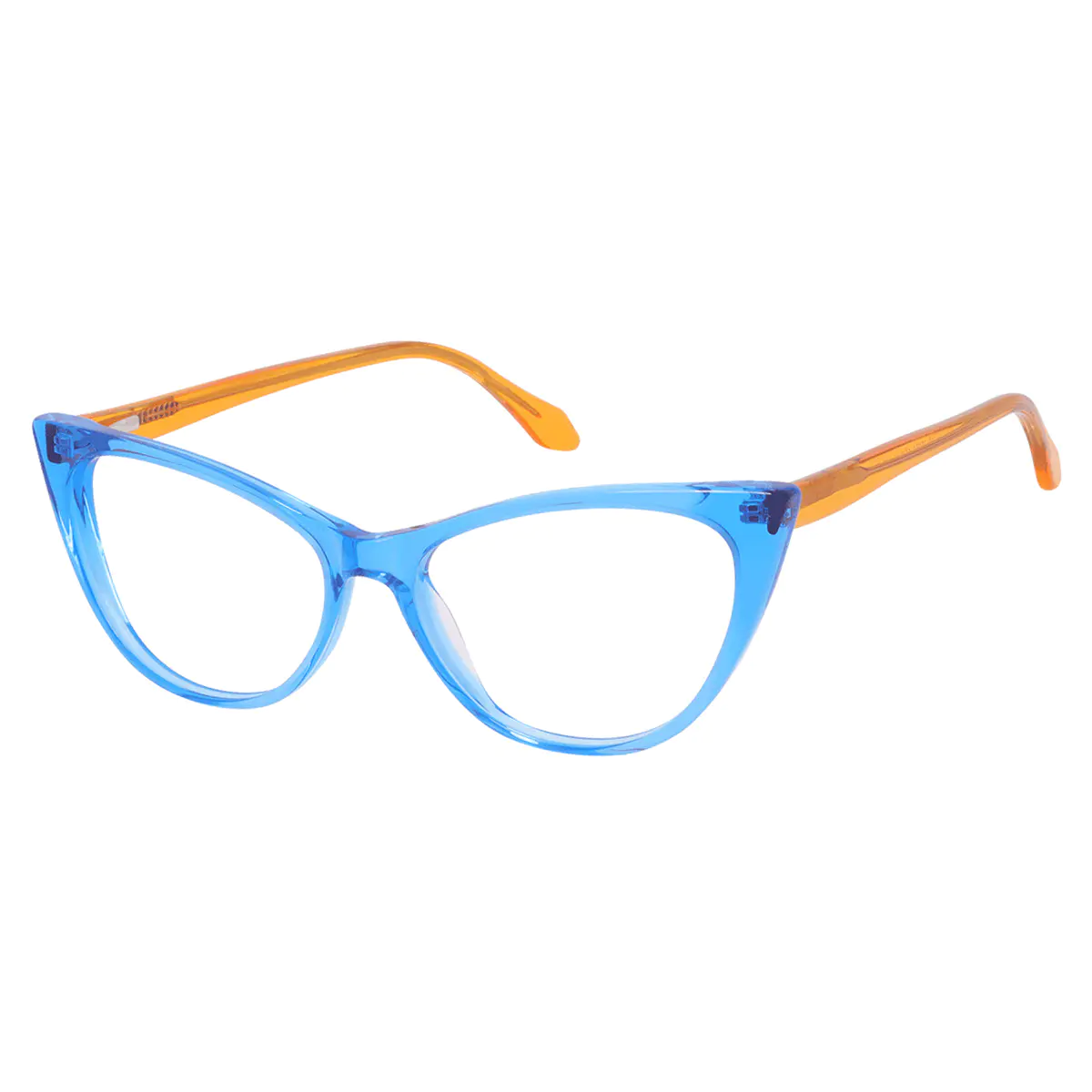 Cat-eye Transparent Blue Eyeglasses