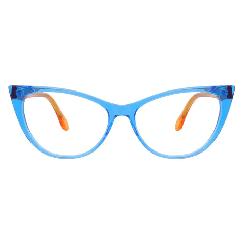 Cat-eye Transparent Blue Eyeglasses