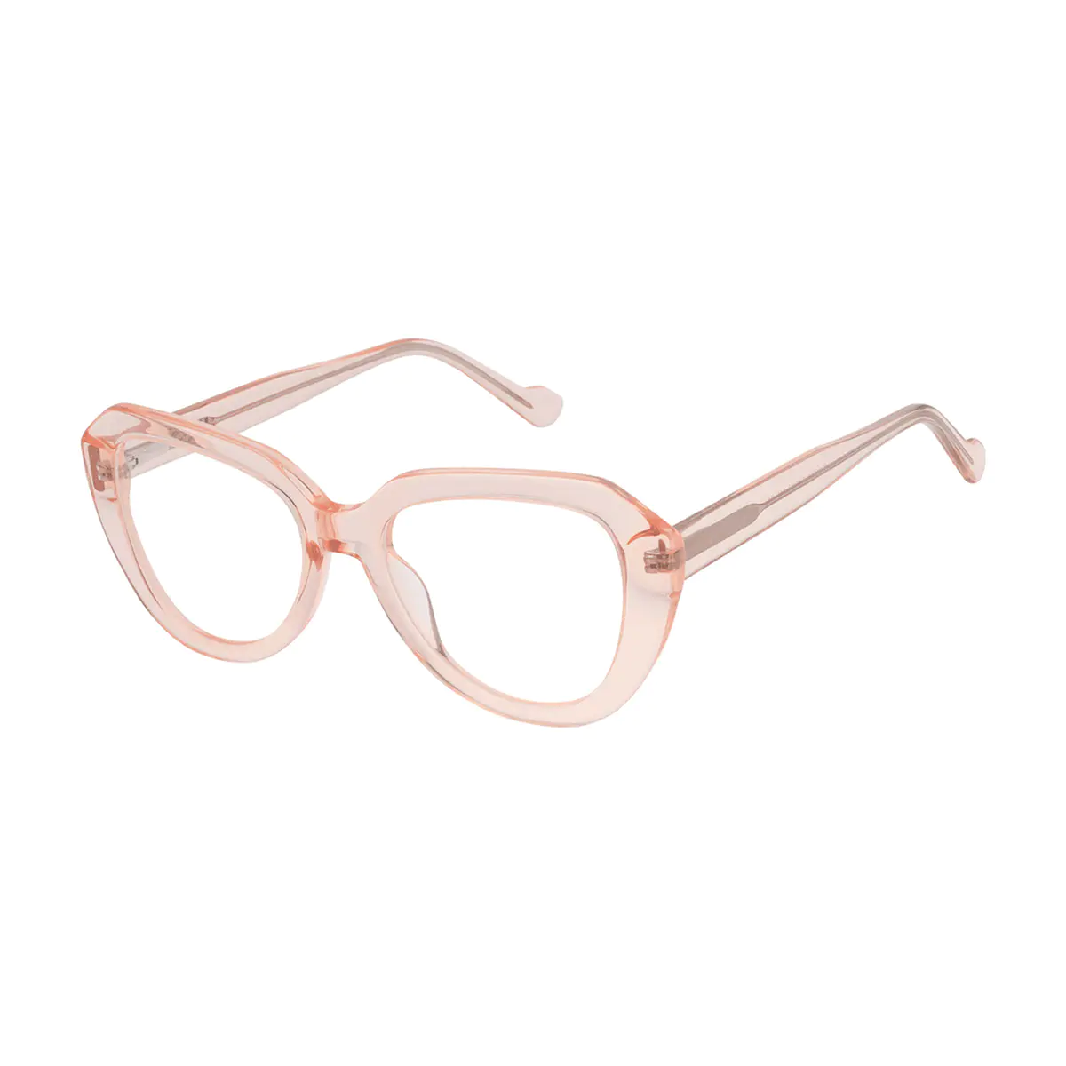 Cat-eye Transparent Pink Eyeglasses