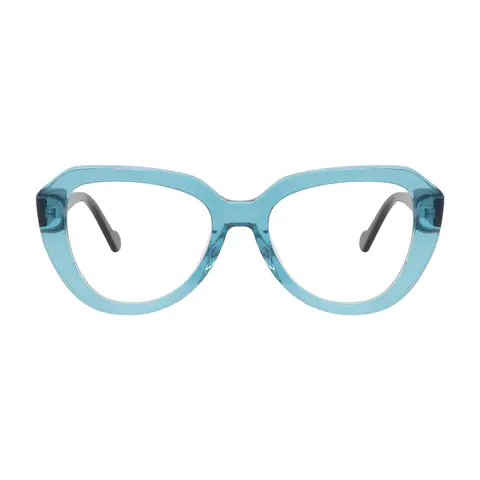 Cat-eye Transparent Blue Eyeglasses