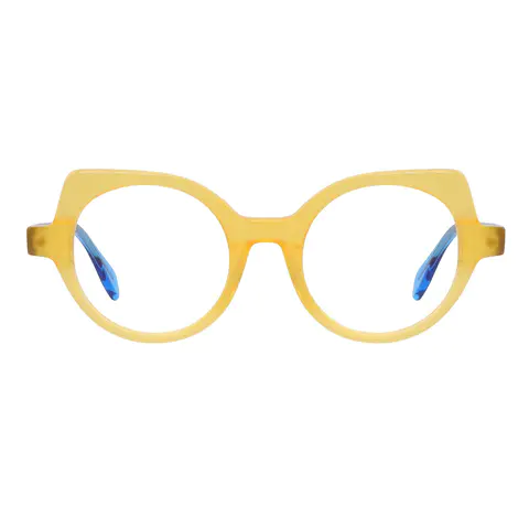 Geometric Yellow Eyeglasses
