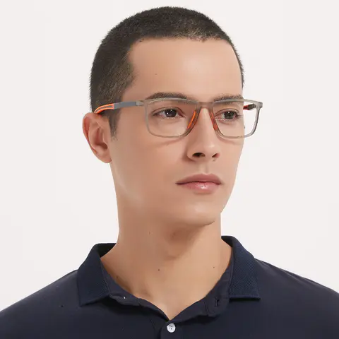 Rectangle Grey Eyeglasses