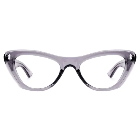 Cat-eye Transparent Gray Eyeglasses