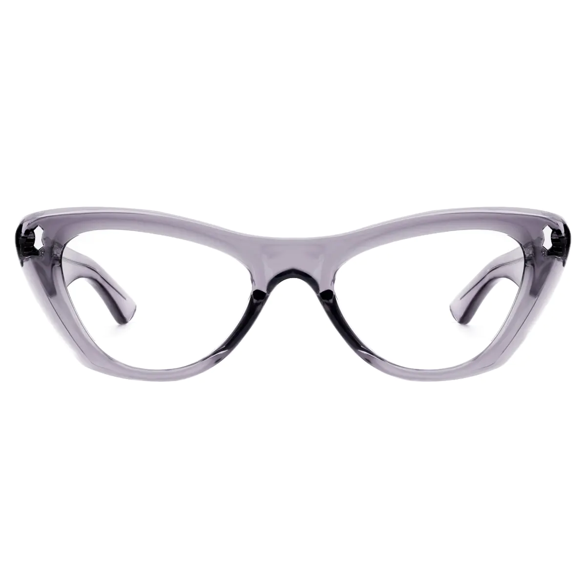 Cat-eye Transparent Gray Eyeglasses