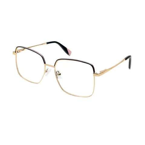 Square Black Gold Eyeglasses